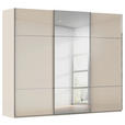 SCHWEBETÜRENSCHRANK 271/223/68 cm 3-türig Champagner  - Chromfarben/Champagner, KONVENTIONELL, Glas/Holzwerkstoff (271/223/68cm) - Novel