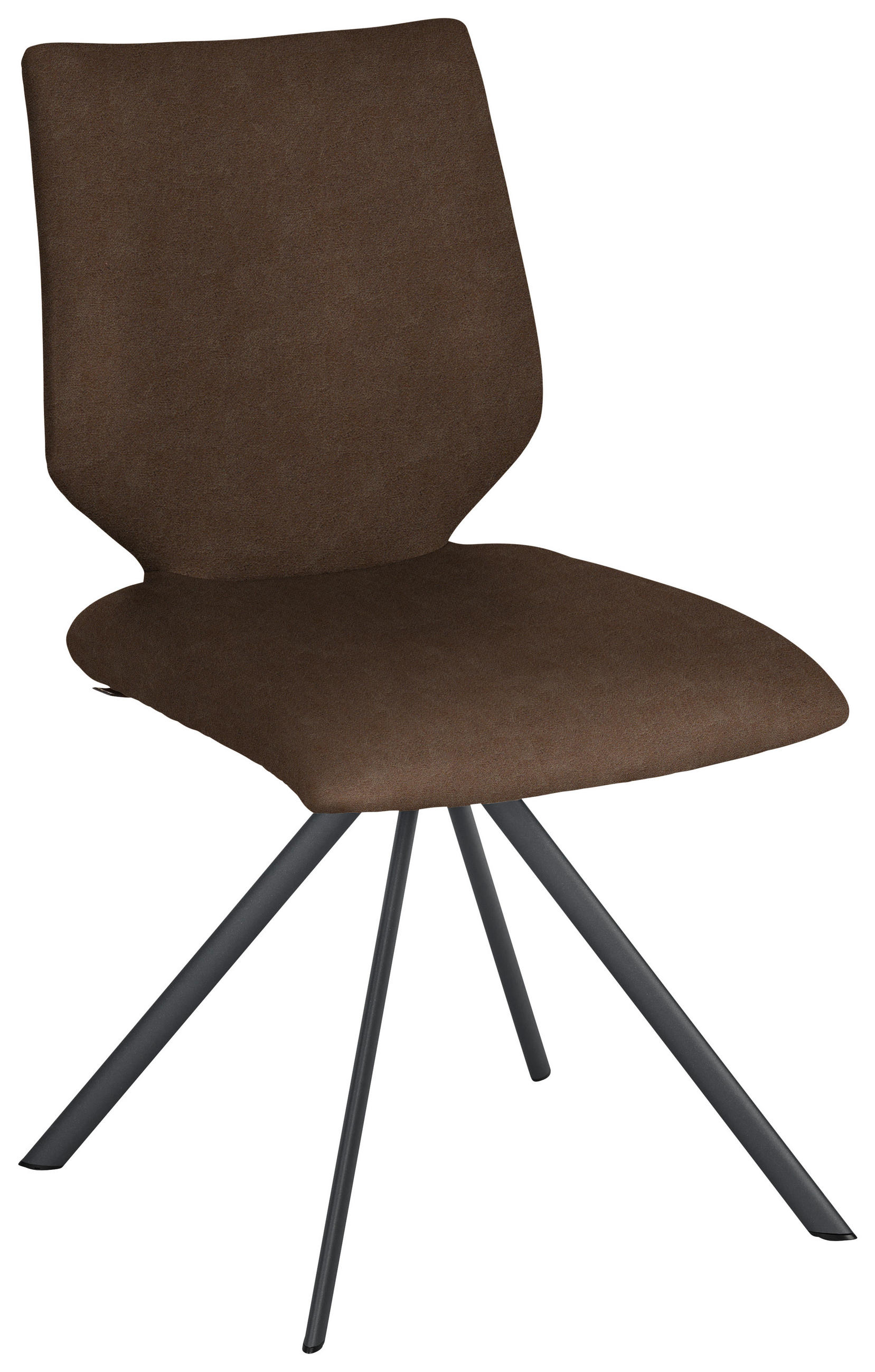 STUHL  Lederauswahl, Stoffauswahl, Typenauswahl Mikrofaser  - Anthrazit/Dunkelbraun, Design, Textil/Metall (50/92/63cm) - Venjakob