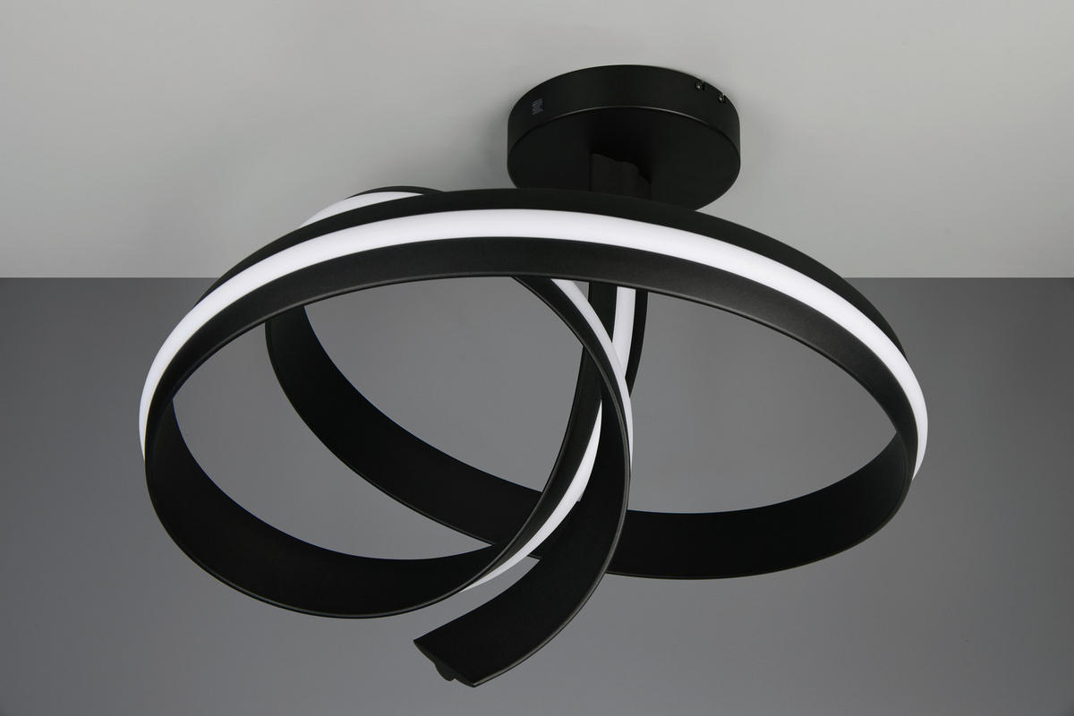 LED-DECKENLEUCHTE Cisenna 70/55 cm   - Schwarz, Design, Metall (70/55cm) - Cinque