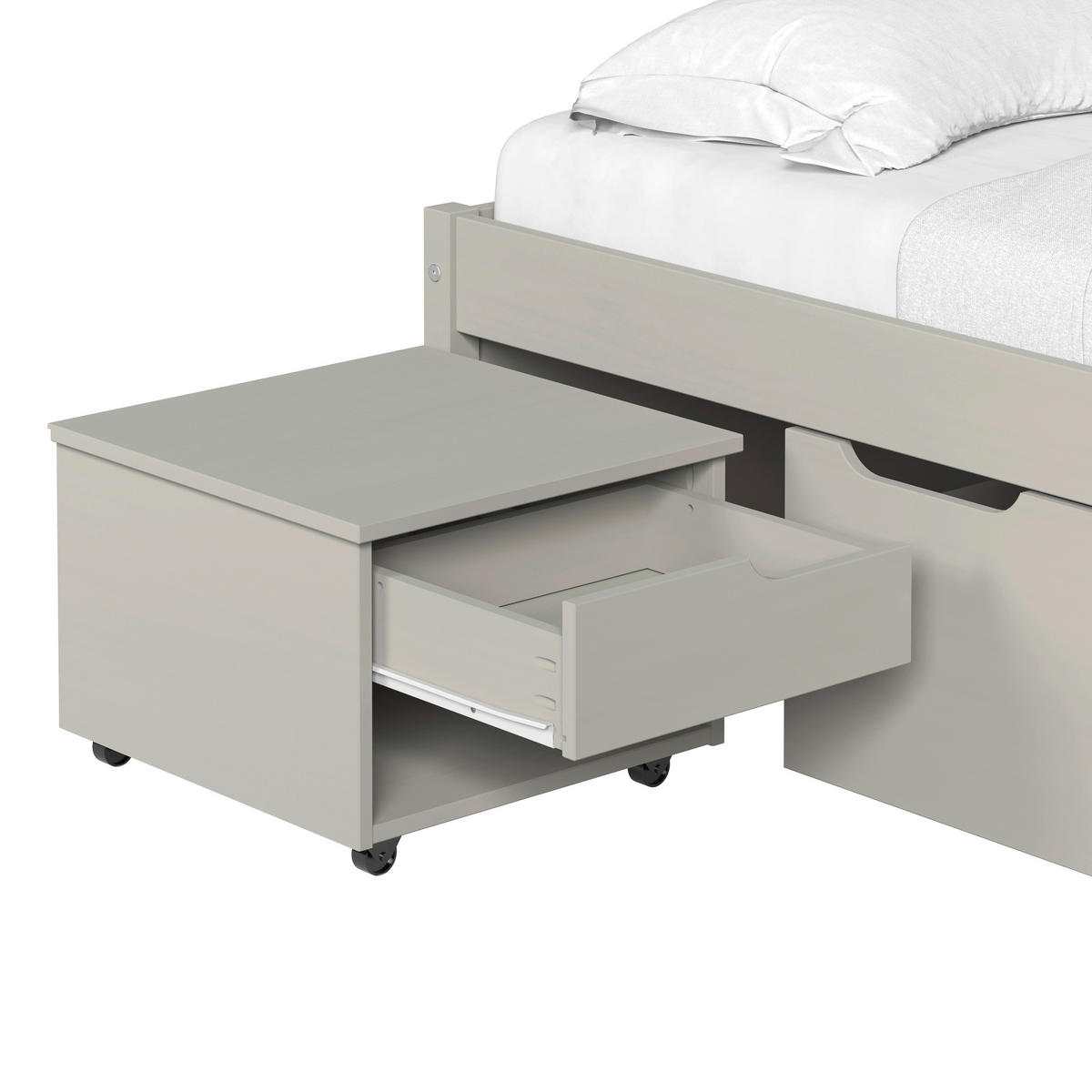 STAURAUMBETT 90/200 cm  in Taupe  - Taupe/Naturfarben, MODERN, Holz/Holzwerkstoff (90/200cm) - MID.YOU