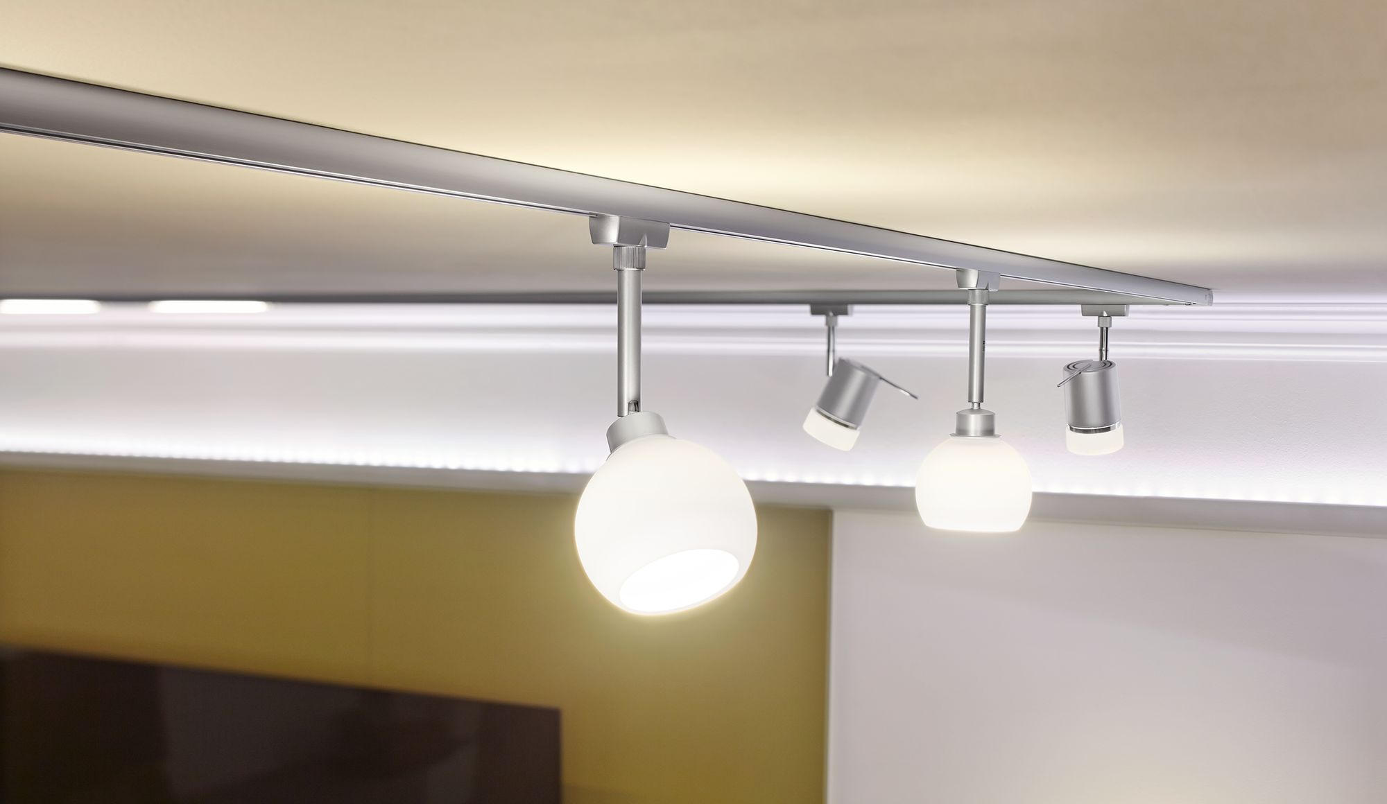 SCHIENENSYSTEM-STRAHLER - Chromfarben, Design, Metall (5/12,5cm) - Paulmann