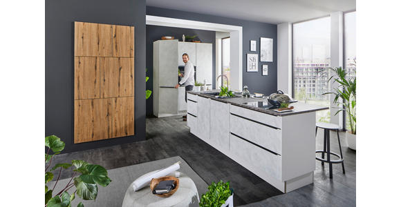 EINBAUKÜCHE - Eichefarben/Grau, MODERN, Holzwerkstoff - Dieter Knoll