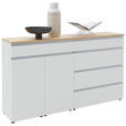 SIDEBOARD  in 180/102/41 cm  - Eichefarben/Silberfarben, Design, Holz/Holzwerkstoff (180/102/41cm) - Dieter Knoll