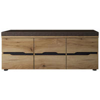 GARDEROBENBANK  in 120/48/38 cm  - Eichefarben/Graubraun, KONVENTIONELL, Kunststoff/Textil (120/48/38cm) - Xora