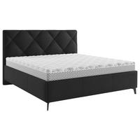 KÁRPITOZOTT ÁGY 140/200 cm  fekete  - fekete/bronzszínű, Modern, textil/fa (140/200cm) - Boxxx