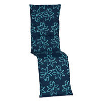 RELAXSESSELAUFLAGE Blau Blume  - Blau, Design, Textil (171/50/6cm) - Gardenson