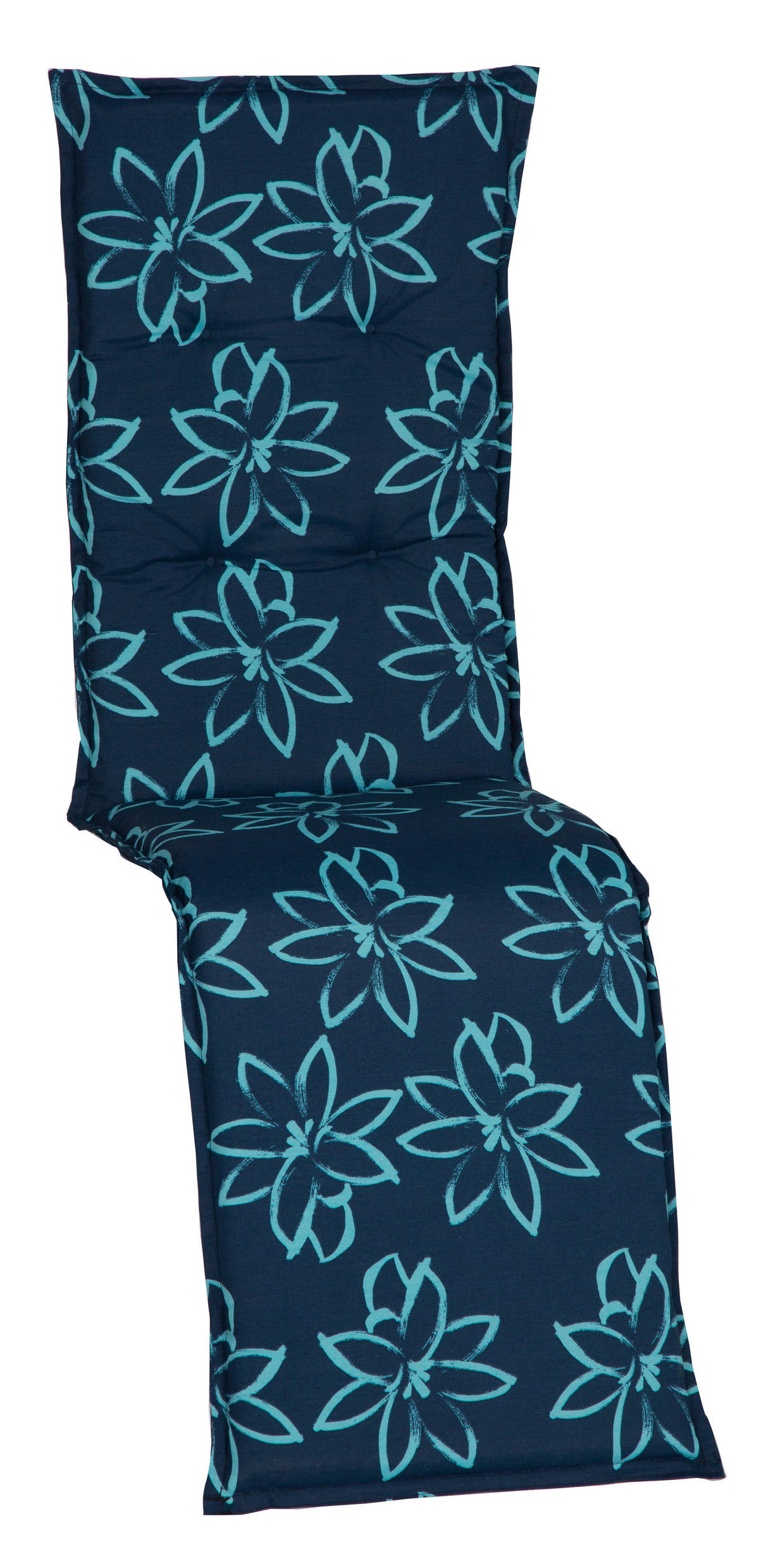 RELAXSESSELAUFLAGE Blau Blume  - Blau, Design, Textil (171/50/6cm) - Gardenson