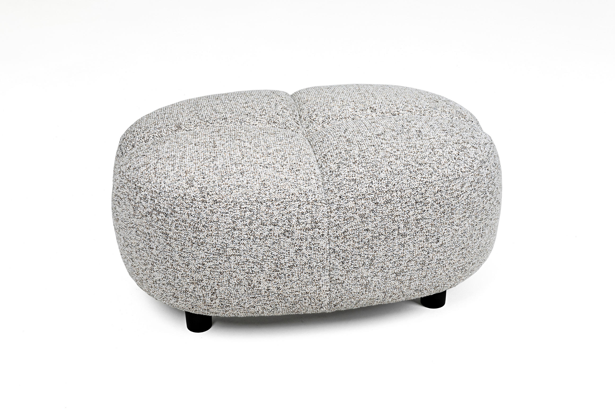 HOCKER Webstoff Hellgrau  - Hellgrau/Schwarz, Design, Holz/Textil (90/46/60cm) - Welnova