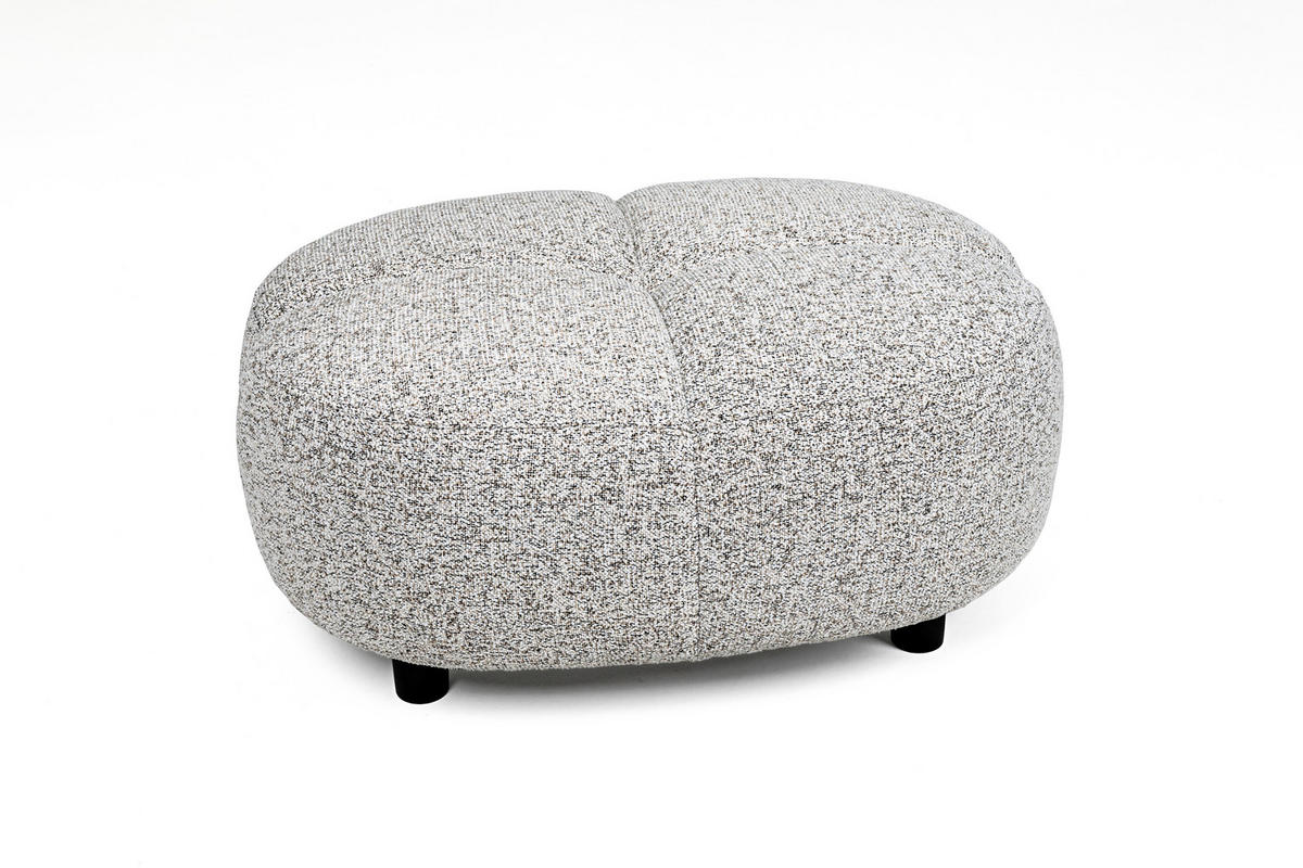 HOCKER Webstoff Hellgrau  - Hellgrau/Schwarz, Design, Holz/Textil (90/46/60cm) - Welnova