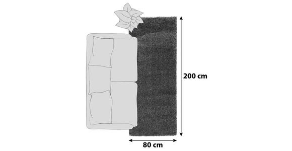 HOCHFLORTEPPICH 80/200 cm Fashion Shaggy Dunkelgrau - Dunkelgrau, Basics, Textil (80/200cm) - Novel