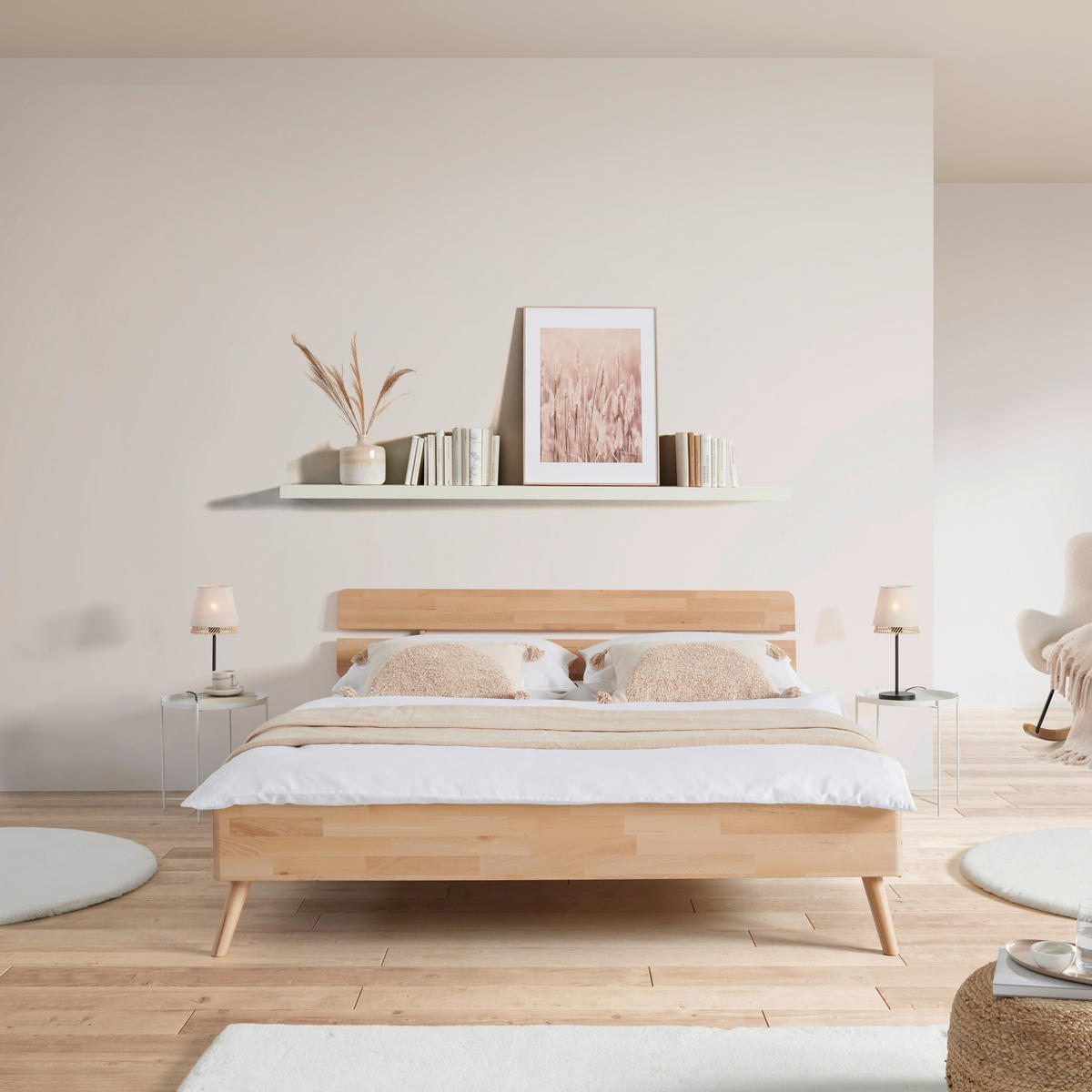 BETT 140/200 cm  in Kernbuche  - Kernbuche, Natur, Holz (140/200cm) - MID.YOU