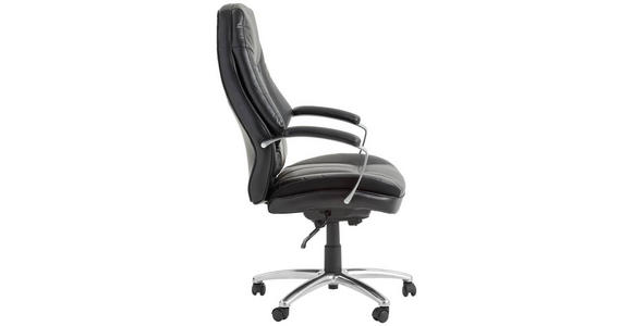 CHEFSESSEL Lederlook, Netz Schwarz - Schwarz, KONVENTIONELL, Textil/Metall (73/112 - 122/73cm) - Cantus