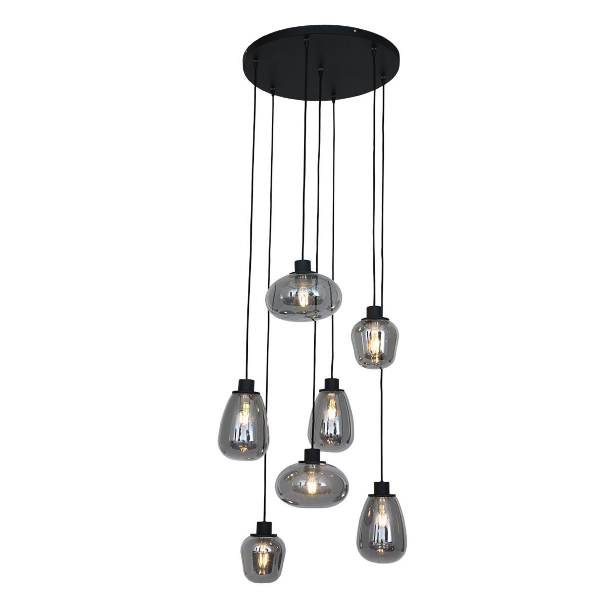 PENDELLEUCHTE  50/60-350/50 cm   - Schwarz, Trend, Glas/Metall (50/60-350/50cm)