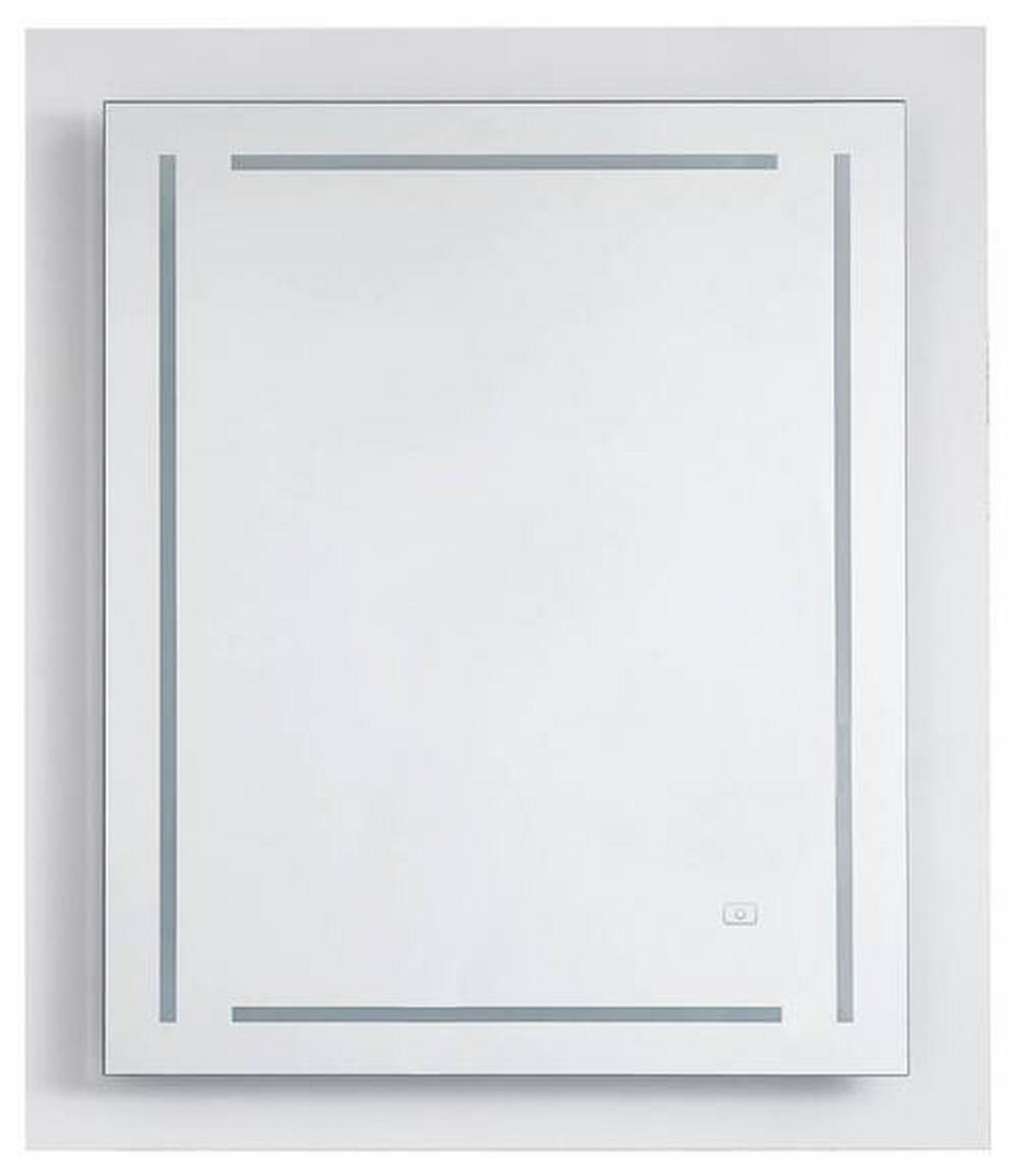 BADEZIMMERSPIEGEL 60/74/3,9 cm  - Silberfarben/Weiß, Design, Glas/Holzwerkstoff (60/74/3,9cm) - Novel