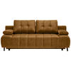 SCHLAFSOFA Webstoff Honig  - Schwarz/Honig, Design, Holz/Textil (206/77-87/102cm) - Novel