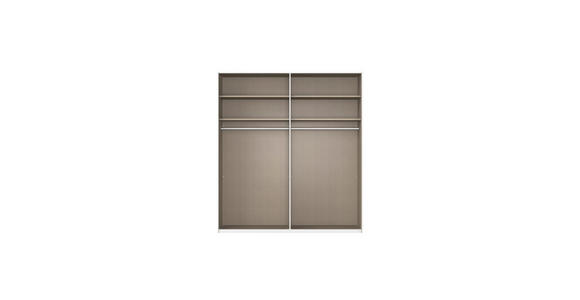SCHWEBETÜRENSCHRANK 201/236/68 cm 2-türig Weiß  - Alufarben/Weiß, Basics, Glas/Holzwerkstoff (201/236/68cm) - Novel