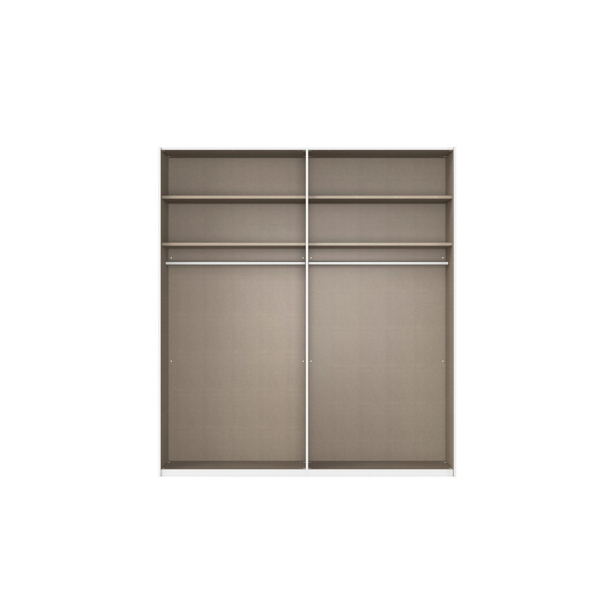 SCHWEBETÜRENSCHRANK 201/236/68 cm 2-türig Weiß  - Alufarben/Weiß, Basics, Glas/Holzwerkstoff (201/236/68cm) - Novel