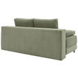 SCHLAFSOFA  mit Liegefunktion, Schlafen auf Sitzhöhe, Rücken echt Cord Salbeigrün  - Salbeigrün/Schwarz, KONVENTIONELL, Holz/Textil (196/96/103cm) - Carryhome