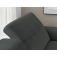 ECKSOFA in Echtleder Grau  305/163 cm  - Eichefarben/Schwarz, Design, Leder/Holz (305/163cm) - Novel