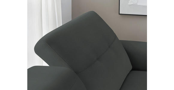 ECKSOFA in Echtleder Grau 305/163 cm - Eichefarben/Schwarz, Design, Leder/Holz (305/163cm) - Novel