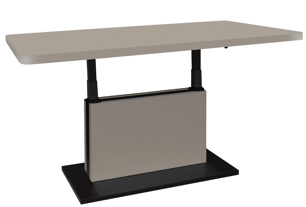 COUCHTISCH in Metall, Holzwerkstoff 120/70/49-68 cm  - Kaschmir/Schwarz, Design, Holzwerkstoff/Kunststoff (120/70/49-68cm) - Stylife