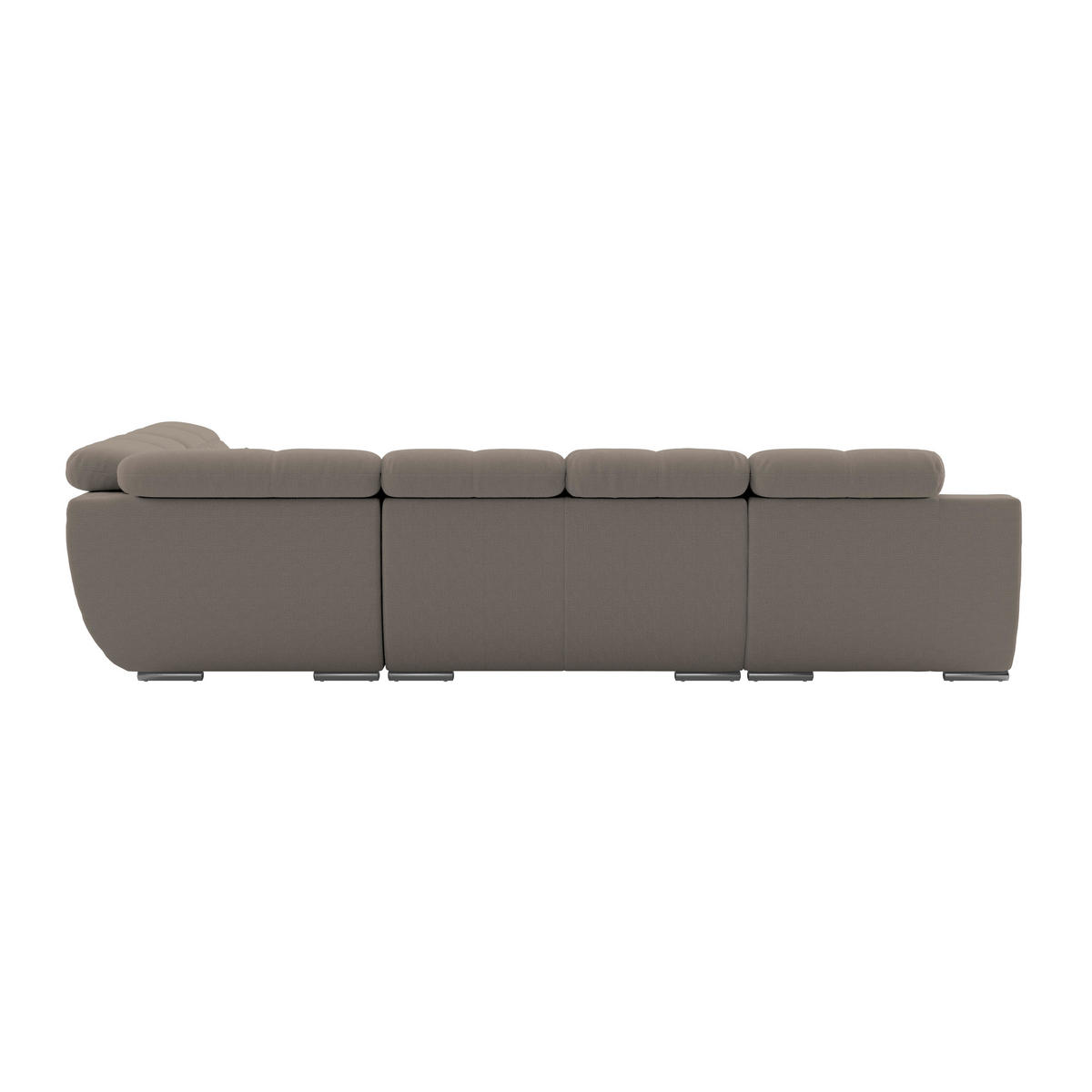 WOHNLANDSCHAFT MULTI Dunkelbraun Chenille  - Chromfarben/Dunkelbraun, MODERN, Textil/Metall (184/345/228cm) - Livetastic