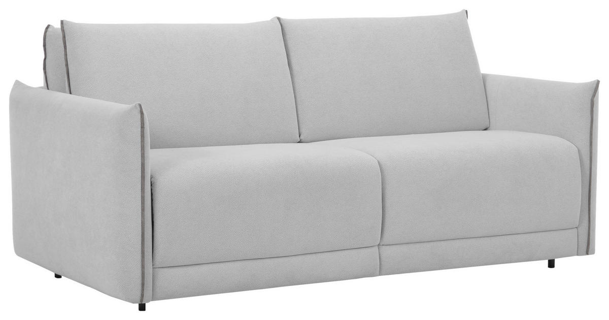 SCHLAFSOFA Webstoff Grau, Hellgrau  - Hellgrau/Schwarz, KONVENTIONELL, Kunststoff/Textil (185/86/104cm) - Carryhome