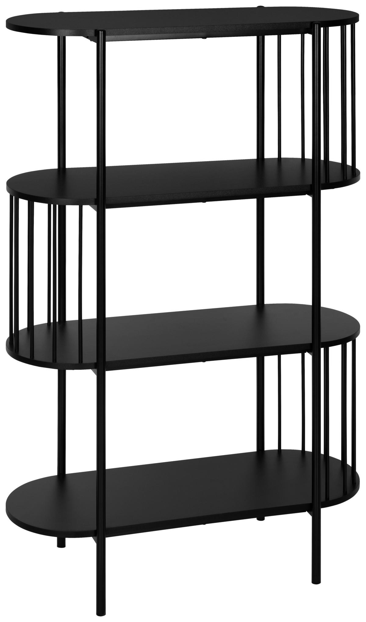 REGÁL, čierna, železo, 80/133,5/34 cm - čierna, Trend, kov/kompozitné drevo (80/133,5/34cm) - Xora