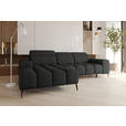 ECKSOFA Anthrazit Flachgewebe Rücken echt, Kopfteilverstellung, Sitztiefenverstellung  - Anthrazit/Schwarz, KONVENTIONELL, Kunststoff/Textil (171/273cm) - Carryhome