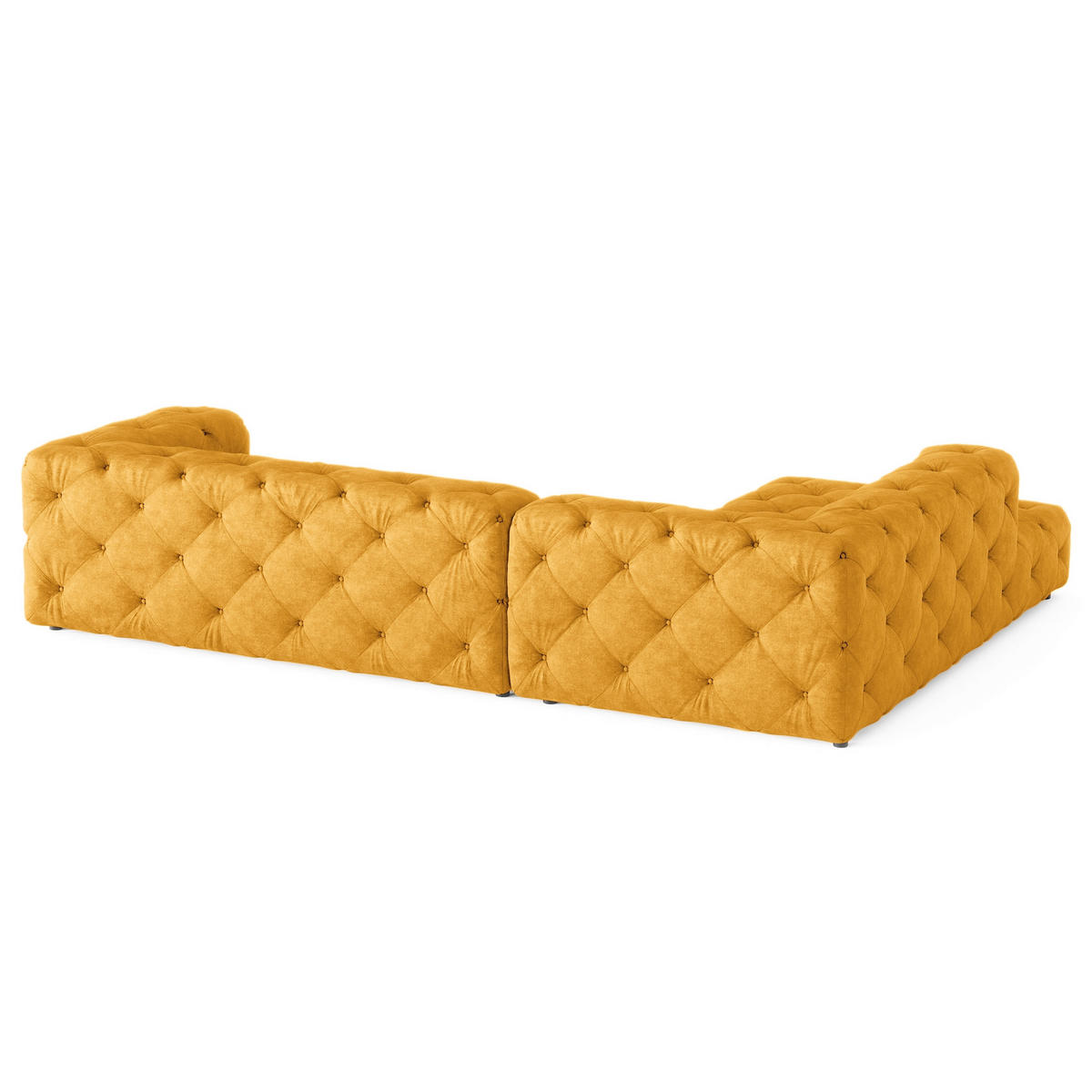 ECKSOFA Mikrofaser Senfgelb  - Senfgelb/Schwarz, Design, Kunststoff/Textil (228/325cm) - P & B
