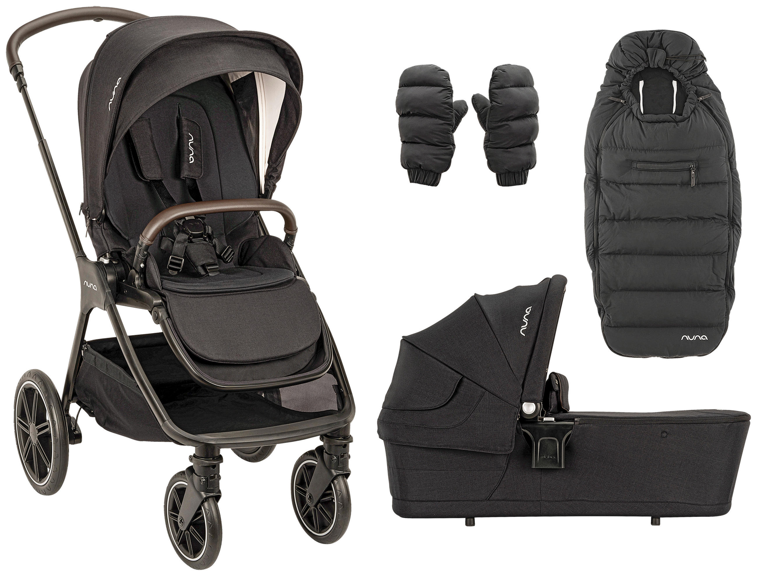 KINDERWAGENSET TRIV lx Caviar  - Schwarz, Basics, Kunststoff/Metall (96/58/109cm) - Nuna