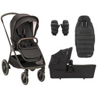 KINDERWAGENSET  TRIV lx Caviar  Caviar  - Schwarz, Basics, Kunststoff/Metall (96/58/109cm) - Nuna