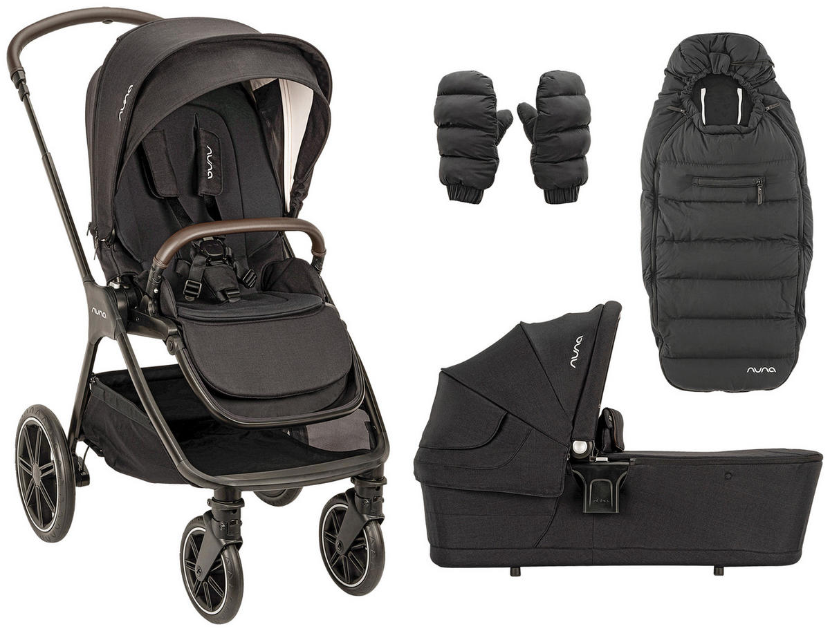 KINDERWAGENSET  TRIV lx Caviar  Caviar  - Schwarz, Basics, Kunststoff/Metall (96/58/109cm) - Nuna