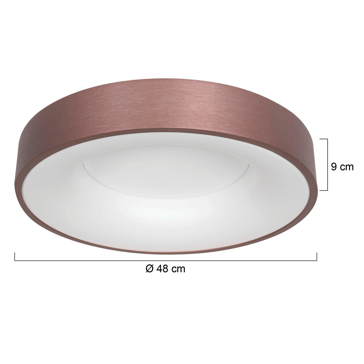 LED-DECKENLEUCHTE Ringlede 48/9 cm   - Bronzefarben, Basics, Kunststoff/Metall (48/9cm)