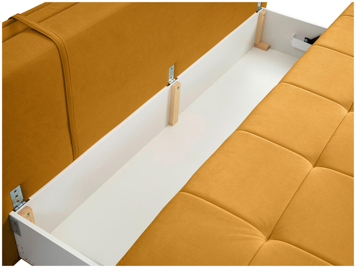 SCHLAFSOFA  mit Liegefunktion Webstoff Gelb  - Gelb/Schwarz, MODERN, Kunststoff/Textil (202/73-92/105cm) - MID.YOU