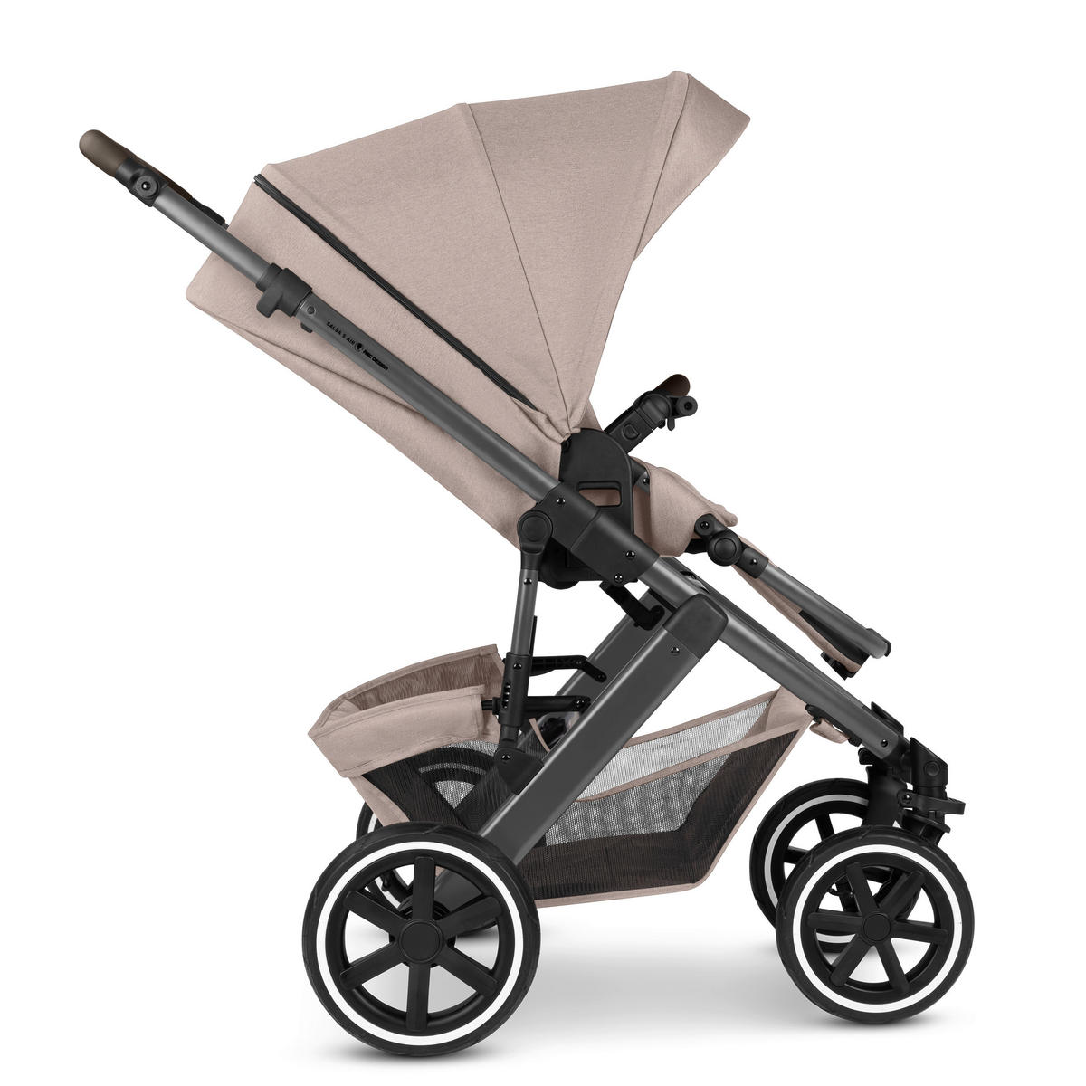 KINDERWAGENSET Salsa 5 Air 4in1 Set Calla  - Beigebraun/Schwarz, Basics, Textil/Metall (63/118/95.5cm) - ABC Design