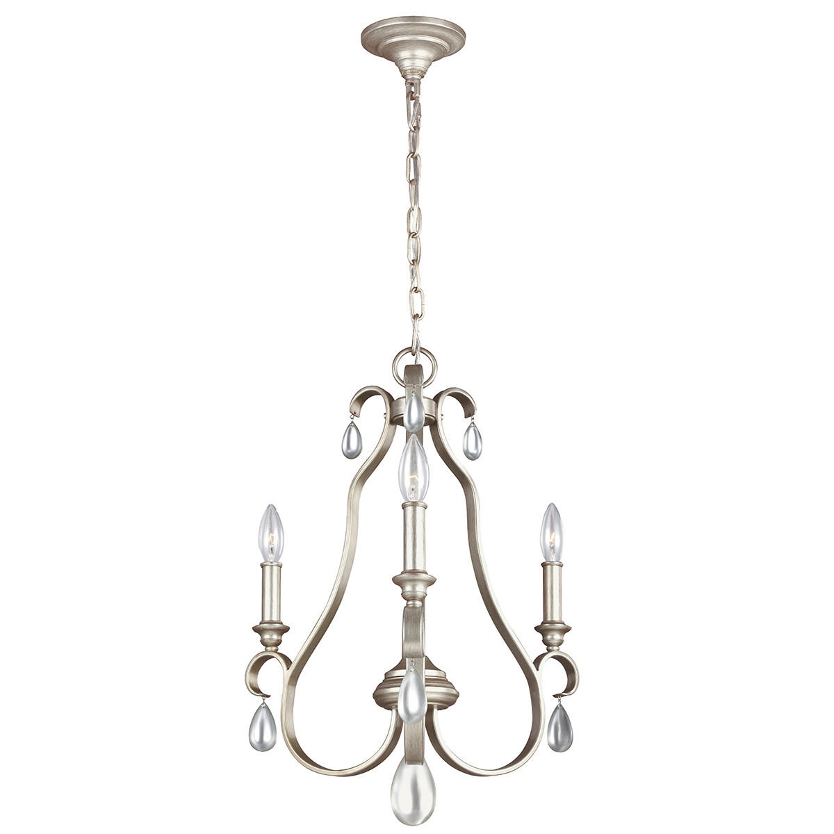 KRONLEUCHTER 45.3/72.7 cm    - Silberfarben, Konventionell, Metall (45.3/72.7cm) - Elstead Lighting