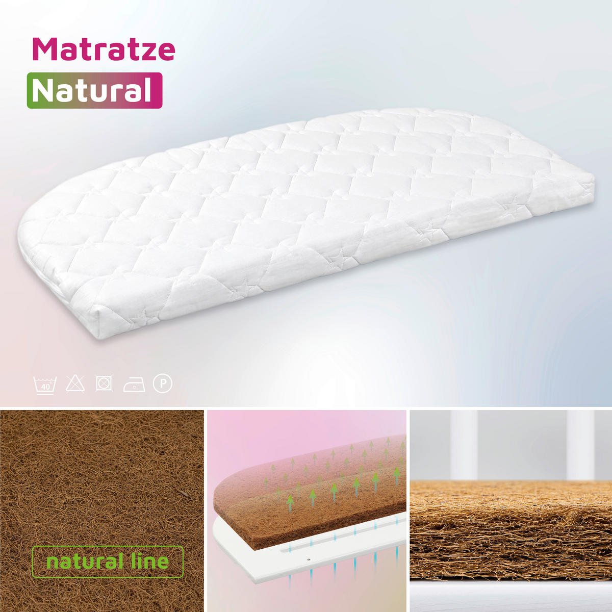 BEISTELLBETTMATRATZE  105/57,50 cm    - Basics, Textil (105/57,50cm) - Babybay