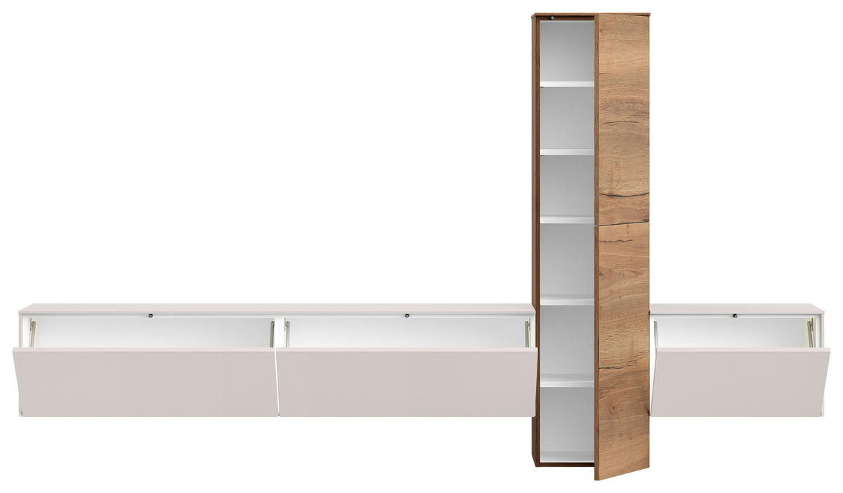 WOHNWAND  in Hellgrau  282/160/37 cm  - Eichefarben/Hellgrau, Design, Holzwerkstoff (282/160/37cm) - Celina Home