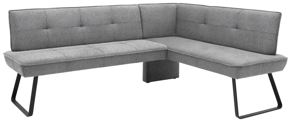 ECKBANK 227/157 cm Flachgewebe Grau, Schwarz Metall   - Schwarz/Grau, Design, Textil/Metall (227/157cm) - Dieter Knoll