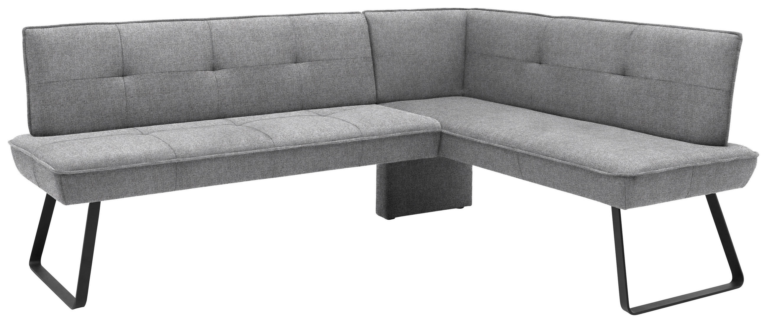 Thumbnail - Dieter Knoll Eckbank, Grau, Schwarz, Metall, Textil, L-Form, 192x157 cm, Goldenes M, Emas, Dgm, Fußauswahl, Lederauswahl...