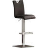 BARHOCKER in Metall, Leder Braun, Edelstahlfarben  - Edelstahlfarben/Braun, Design, Leder/Metall (40/90/50cm) - Livetastic