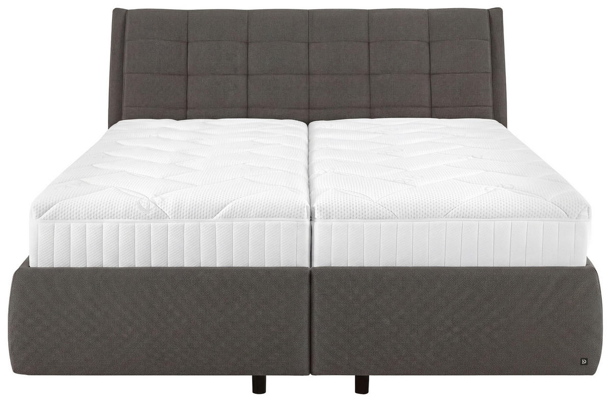 POLSTERBETT 180/200 cm  Graubraun  - Weiss/Graubraun, Design, Holz/Holzwerkstoff (180/200cm) - Dieter Knoll