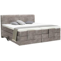 BOXSPRINGBETT 160/200 cm  in Hellgrau  - Hellgrau/Schwarz, Design, Kunststoff/Textil (160/200cm) - Hom`in
