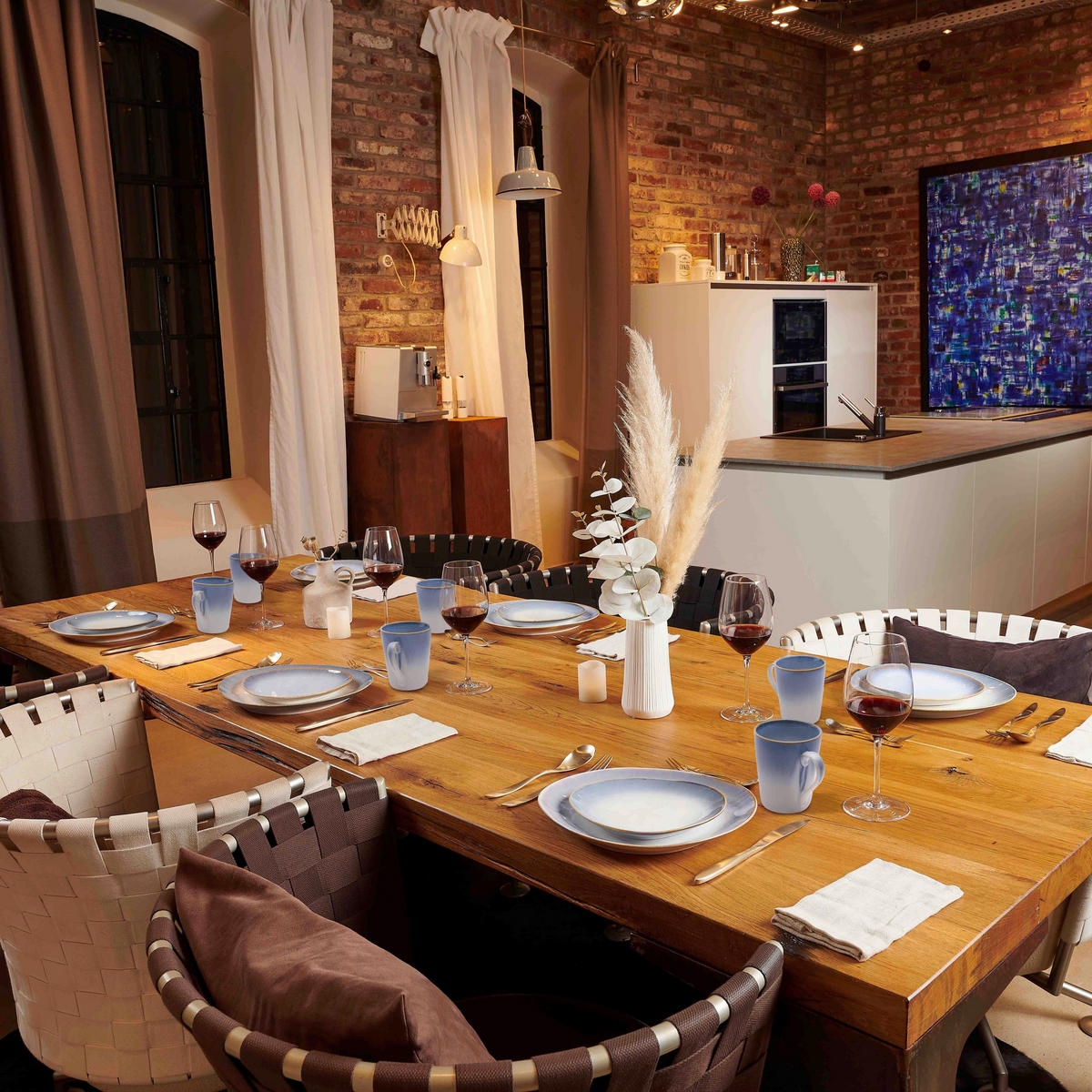 SCHÜSSELSET 2-teilig La Sinfonia   - Weiß/Hellblau, Basics, Keramik (35/9,7/24cm) - Mäser