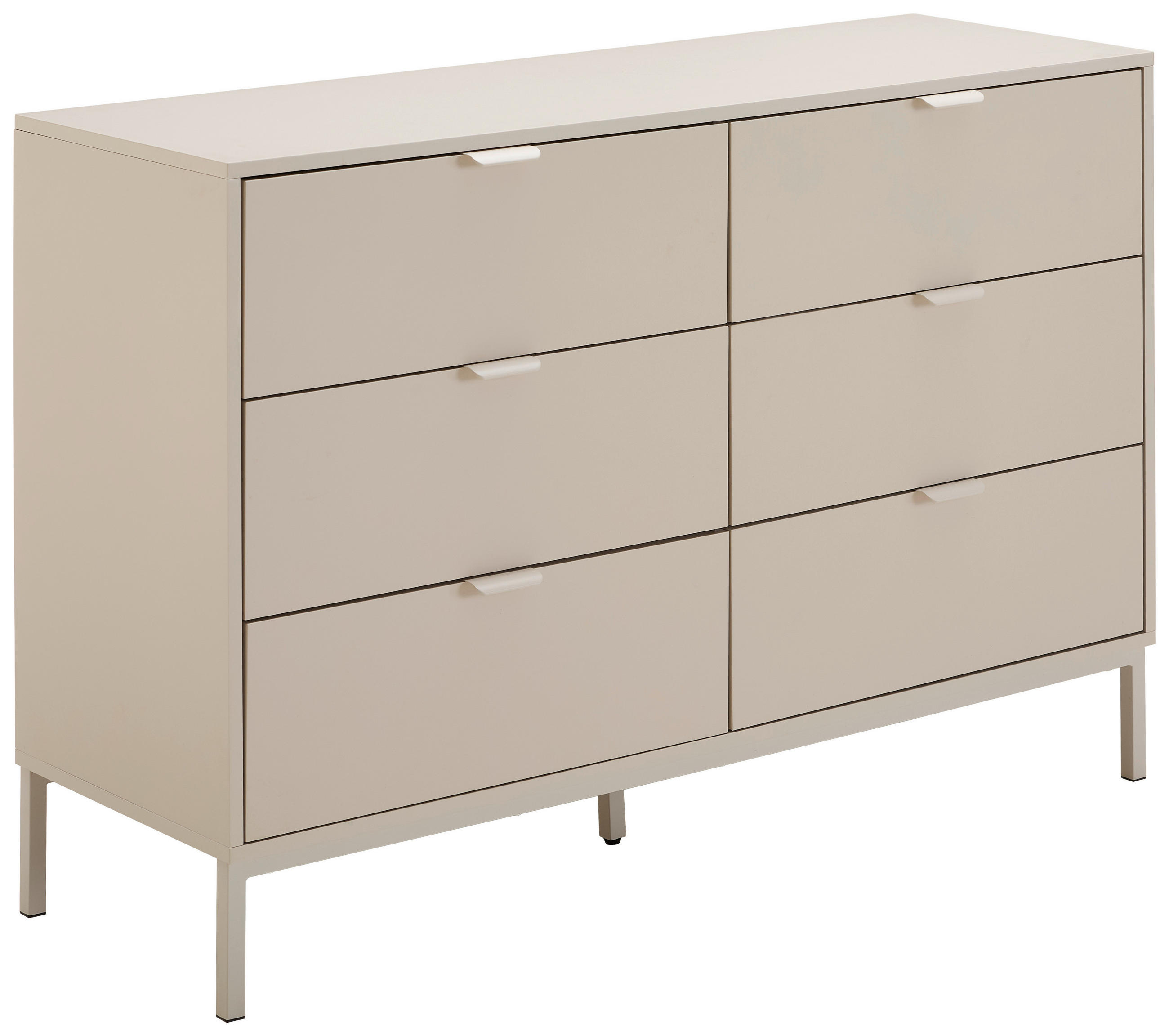 KOMMODE , 120/80/40 cm, 6 Schublade(n)  - Kaschmir, Design, Holzwerkstoff/Metall (120/80/40cm) - MID.YOU