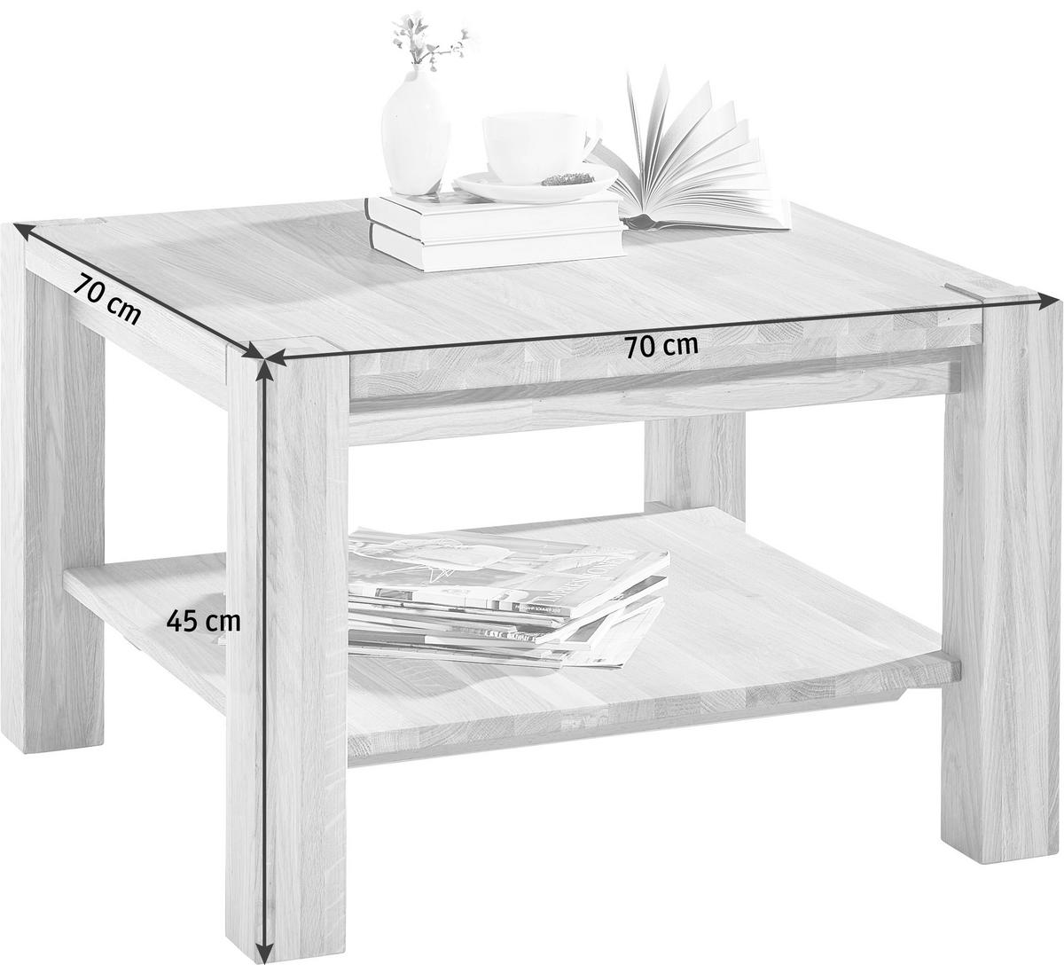 KONFERENČNÍ STOLEK, barvy dubu, dřevo, 70/70/45 cm - barvy dubu, Konvenční, dřevo (70/70/45cm) - Linea Natura