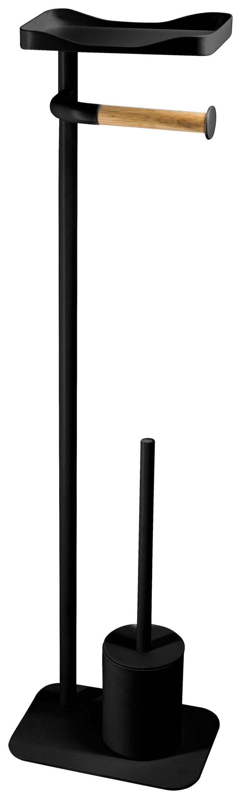 Set Pentru Wc plastic  - negru, Basics, plastic/metal (15/77,5/21cm) - Sadena