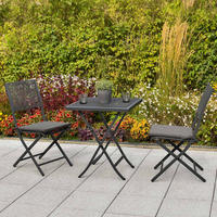 BALKONSET Graphitfarben 5-teilig  - Graphitfarben/Grau, MODERN, Kunststoff/Metall - Gardenson