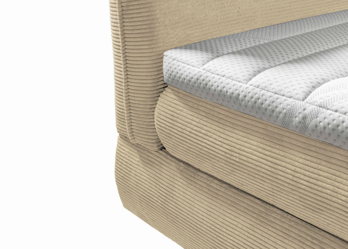 BOXSPRINGBETT 180/200 cm  in Beige  - Beige/Schwarz, Trend, Holz/Textil (180/200cm) - Esposa